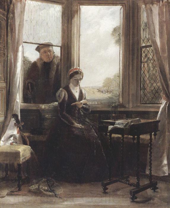 John callcott horsley,R.A. Lady Jane Grey and Roger Ascham (mk37) Norge oil painting art